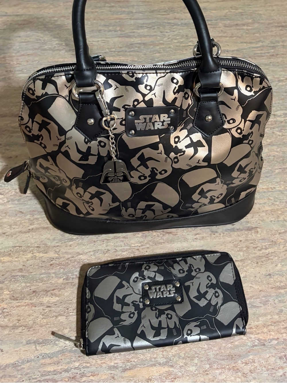 Star Wars Black & Silver Stormtrooper Tote bag, Wallet, and Keychain Set
